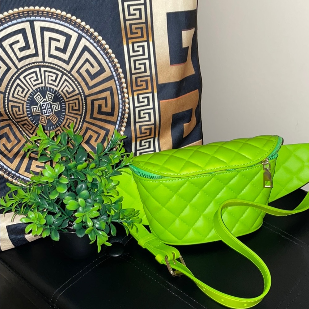 Lime Green Quilted Women's Bag